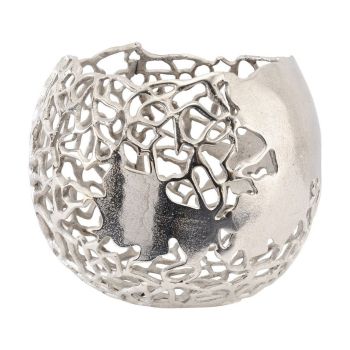 Apo Coral Spherical Vase - Aluminium - L28 x W28 x H26 cm - Silver