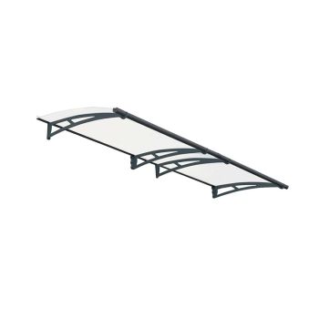 Patio Cover Aquila Door Awning Canopy 3000 Clear - Acrylic - L302 x W91.5 x H17.5 cm - Grey