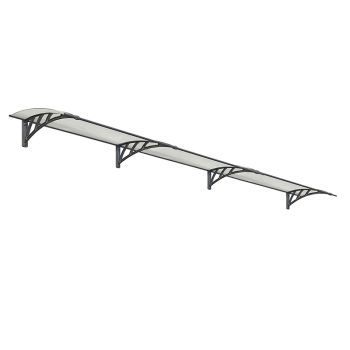 Patio Cover Neo Door Awning Canopy 4050 Twinwall - Polycarbonate - L409.5 x W85.5 x H30 cm - Grey