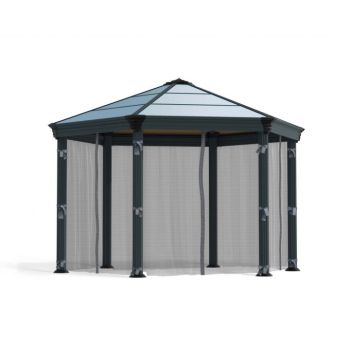 Net Curtain set for Hexagonal Gazebo - L232 x W232 x H217 cm (Gazebo Not Included)