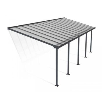 Patio Cover Olympia 3 x 8.51 Clear - Polycarbonate - L860 x W300 x H305 cm - Grey