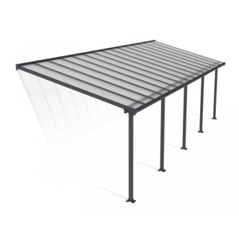 Patio Cover Olympia 3 x 9.15 Clear - Polycarbonate - L924 x W300 x H305 cm - Grey