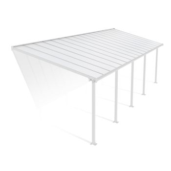 Patio Cover Olympia 3 x 9.71 Clear - Polycarbonate - L980 x W300 x H305 cm - White