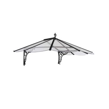 Patio Cover Iris Door Awning Canopy 1780 Clear - Acrylic - L174.9 x W125 x H79.9 cm - Black