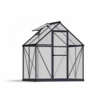 Greenhouse Mythos 6 x 4 - Polycarbonate - L126 x W185 x H208 cm - Grey