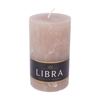 Rustica Pillar Candle - Paraffin Wax - L7 x W7 x H12 cm - Taupe