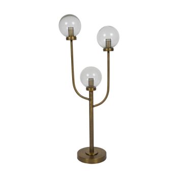 Wellesley Three Globe Table Lamp - Iron/Glass - L18 x W35 x H82 cm - Brass
