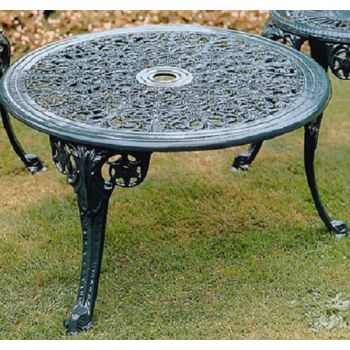 Coalbrookdale Coffee Table British Made, High Quality Cast Aluminium Garden Furniture - L68.5 x W68.5 x H40 cm