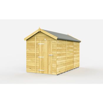 7 x 11 Feet Apex Shed - Single Door Without Windows - Wood - L329 x W214 x H217 cm