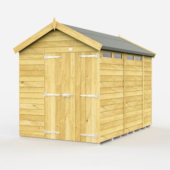 7 x 11 Feet Apex Security Shed - Double Door - Wood - L329 x W214 x H217 cm
