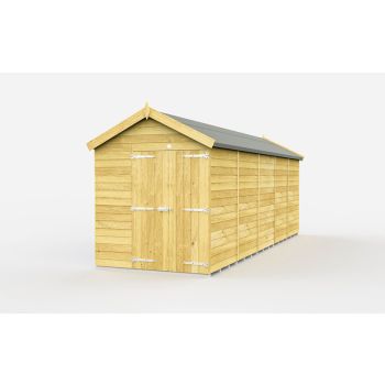 7 x 19 Feet Apex Shed - Double Door Without Windows - Wood - L560 x W214 x H217 cm