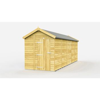 7 x 19 Feet Apex Shed - Single Door Without Windows - Wood - L560 x W214 x H217 cm