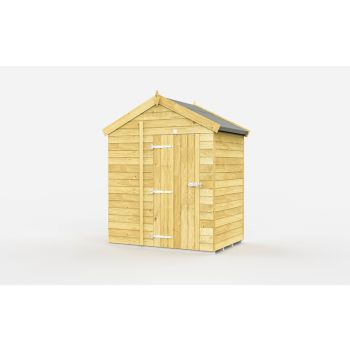 7 x 4 Feet Apex Shed - Single Door Without Windows - Wood - L127 x W214 x H217 cm