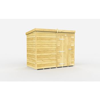 7 x 4 Feet Pent Shed - Single Door Without Windows - Wood - L118 x W214 x H201 cm
