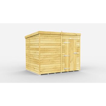7 x 6 Feet Pent Shed - Single Door Without Windows - Wood - L178 x W214 x H201 cm