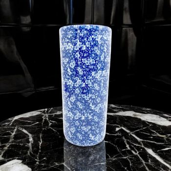 Peasely Round Umbrella Stand - Vase - L20 x W20 x H46 cm - Blue/White