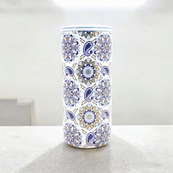 18 Inch Umbrella Stand - L20 x W20 x H46 cm - Blue/White