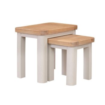Bologna Painted Nest of Tables - D38 x W58 x H50 cm - Oak