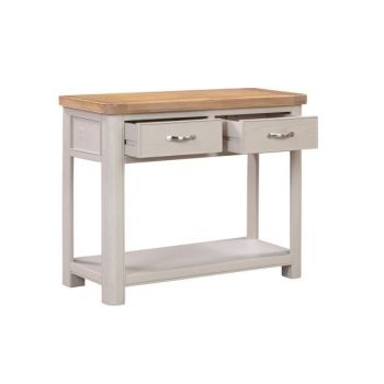Bologna Painted Console Table with 2 Drawers - L42 x W100 x H80 cm - Oak