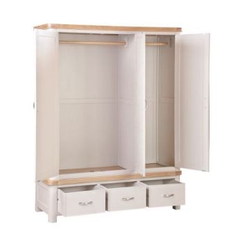 Bologna Painted Triple Wardrobe - L57 x W146 x H191 cm