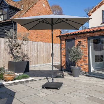 Royce Premium 2.5m Square Parasol LED - Anthracite Frame - Novasun SMOKE GREY Canopy & Cover - L250 x W250 x H256 cm