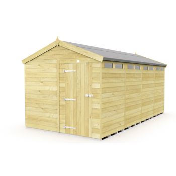 8 x 16 Feet Apex Security Shed - Single Door - Wood - L472 x W231 x H217 cm