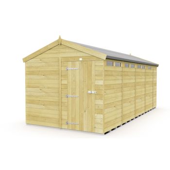 8 x 17 Feet Apex Security Shed - Single Door - Wood - L503 x W231 x H217 cm