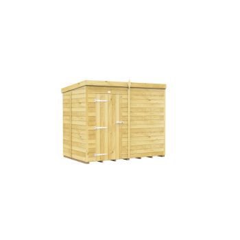 8 x 5 Feet Pent Shed - Single Door Without Windows - Wood - L147 x W243 x H201 cm