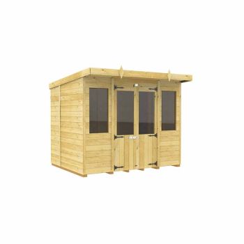 8ft x 6ft Pent Summer House - Wood - L178 x W243 x H201 cm
