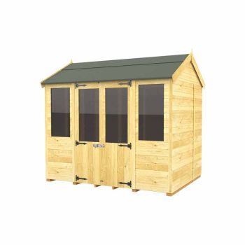 8ft x 8ft Apex Summer House - Wood - L243 x W231 x H217 cm