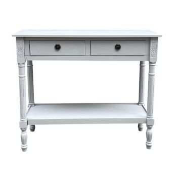 2 Drawers Side Table - L35 x W78 x H90 cm - Light Grey