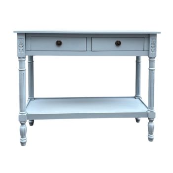 2 Drawers Side Table - L35 x W78 x H90 cm - Light Blue