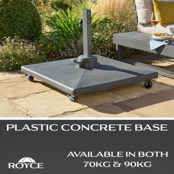 Royce 50kg Plastic Concrete Base with Wheels & Tube - Black