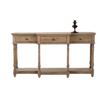 160cm Wooden 3 Drawer Console Table - L80 x W45 x H160 cm
