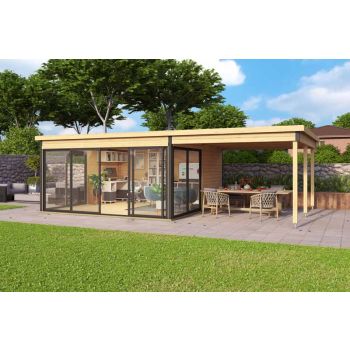 Optional Extra - Domeo 5 extension for Log Cabin, Wooden Garden Room, Timber Summerhouse, Home Office - H239.4 cm