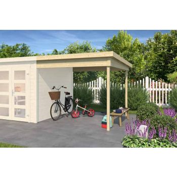 Zambezi anbau 250x250-Log Cabin, Wooden Garden Room, Timber Summerhouse, Home Office - H211 cm