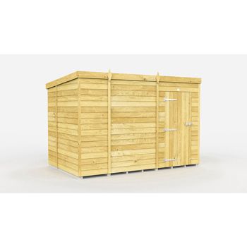 9 x 6 Feet Pent Shed - Single Door Without Windows - Wood - L178 x W276 x H201 cm