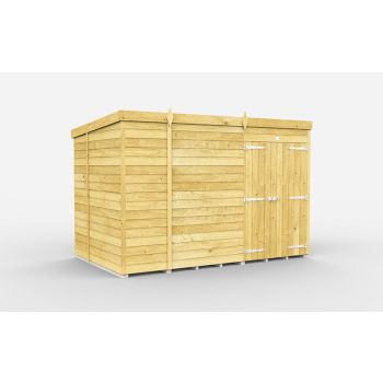9 x 7 Feet Pent Shed - Double Door Without Windows - Wood - L214 x W276 x H201 cm