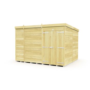 9 x 8 Feet Pent Shed - Double Door Without Windows - Wood - L231 x W276 x H201 cm