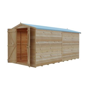 Overlap 12 x 6 Dip Treated Apex Shed Double Door No windows