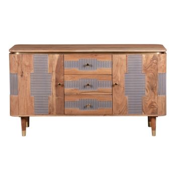 Wilton 2 Doors 3 Drawers Sideboard - Acacia Wood - L40 x W140 x H80 cm