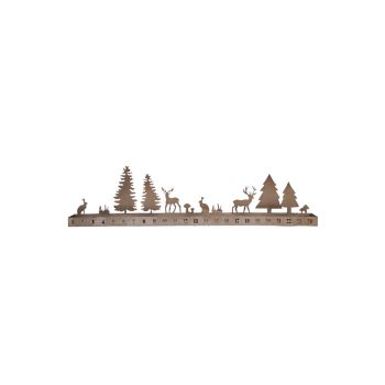Advent Forest Tealight Centrepiece - Mild Steel - L6 x W70 x H17 cm - Copper