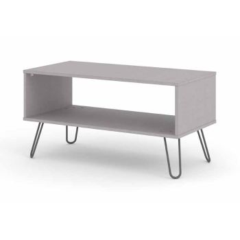 Open Coffee Table - Textured Manufactured Board/Metal - 91 x 45 x 46.6 cm - Grey 