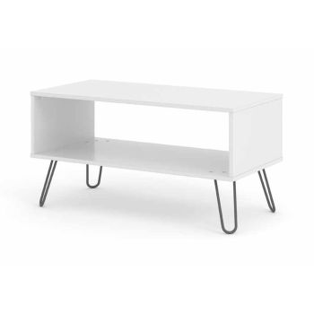 Open Coffee Table - Manufactured Wood Fibre Board/Metal - 91 x 45 x 46.6 cm - White 