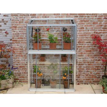 Harewood 3 Feet 4 Inches Lean to Mini Greenhouse - Aluminum/Glass - L100 x W53 x H151 cm - Without Coating