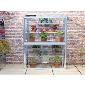 Hampton 3 Feet 4 Inches Lean to Mini Greenhouse - Aluminium/Glass - L340 x W53 x H176 cm - Without Coating