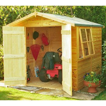 Alderney Double Doors Tongue and Groove Garden Shed Workshop Approx 7 x 7 Feet