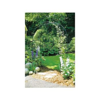 Oregon Arch Hardstanding Garden Archway - Solid Steel - L53 x W152 x H239 cm - Powder Coated Black