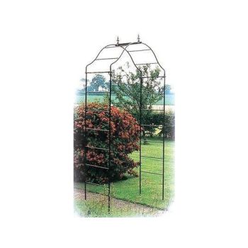 Arcadia Arch Hardstanding Garden Archway - Solid Steel - L48 x H244 cm - Powder Coated Black