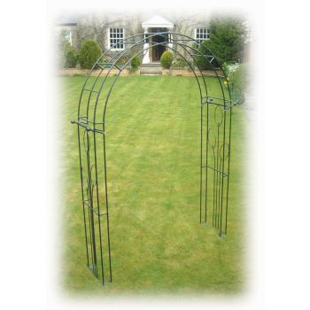 Imperial Traditional Arch (Inc Ground Spikes) Garden Archway - Solid Steel - L43.2 x W170.1 x H256.4 cm - Black